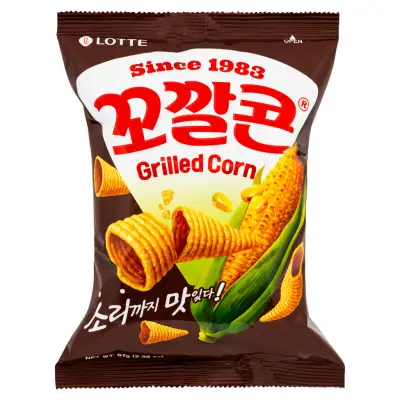 Lotte Kok Kal Cone Popping Corn Chip (Grilled Corn) 롯데 꼬깔콘