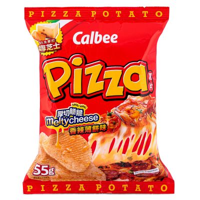 Calbee Hot & Spicy Pizza Flavour Potato Chips 卡樂B 香辣薄餅味薯片