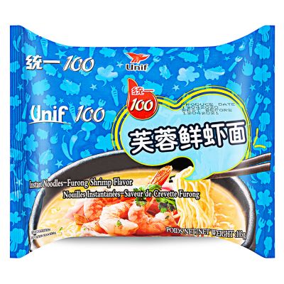 Unif 100 Instant Noodle (Furong Shrimp Flavour) 統一100 芙蓉鮮蝦麵