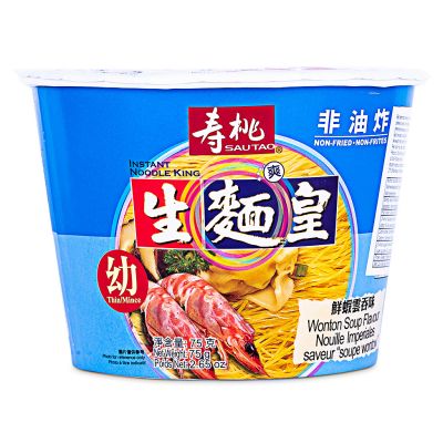 Sau Tao Wonton Flavour Thin Noodle Bowl 壽桃牌 生麵王 鮮蝦雲吞味碗麵