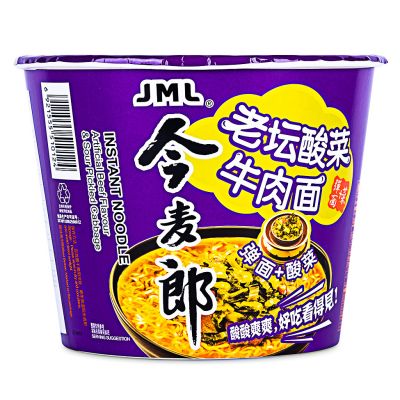 JML Artificial Beef Flavour & Sour Pickled Cabbage Instant Bowl Noodles 今麥郎 老壇酸菜牛肉碗麵