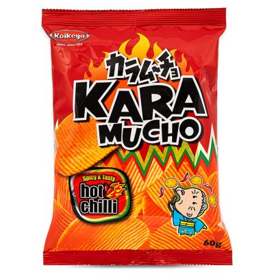 Koikeya Kara Mucho Hot Chilli Flavour Ridge Cut Potato Crisps