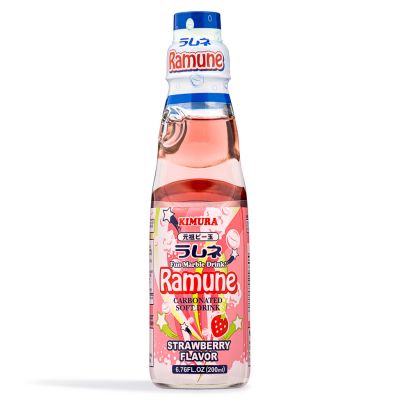 Kimura Ramune Carbonated Soft Drink (Strawberry Flavour) ラムネ