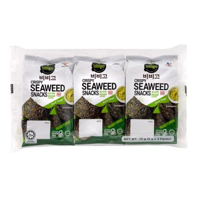 Cj Bibigo Crispy Seaweed Snacks - Wasabi Flavour