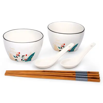 Volaler Rice Bowl Chopstick Spoon (Set of 2 ) 錄葉 禮遇 陶瓷 碗筷子湯匙 2件套