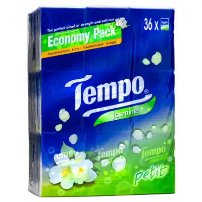 Tempo Tissue Petit Jasmine (Economy Pack) 得宝迷你纸巾36包【茉莉花味】