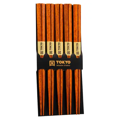 Tokyo Design Studio 5 Pair Dark Wood Chopsticks