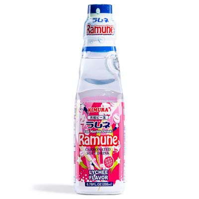 Kimura Ramune Carbonated Soft Drink (Lychee Flavour)