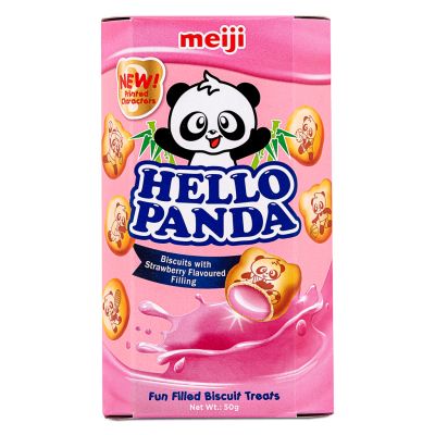 Meiji Hello Panda Biscuits with Strawberry Flavour Filling 草莓夾心餅